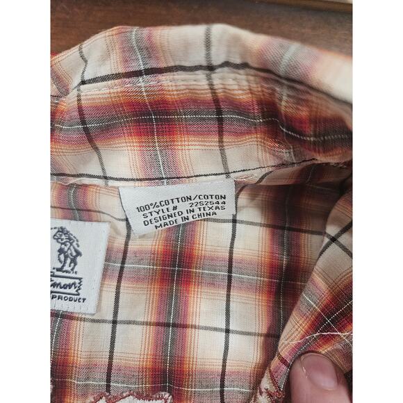 Panhandle Slim Embroidered Plaid Enamel Snap Button Up Women's Western Shirt S - Picture 3 of 10